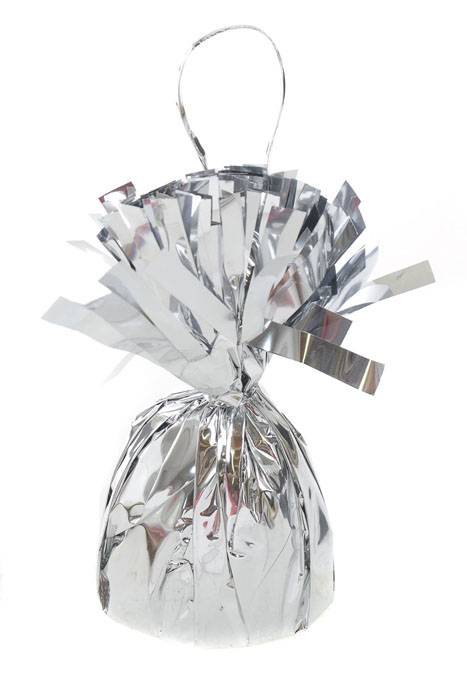 4&quot; X 2.5&quot; Metallic Balloon Weight Silver Pkg/12