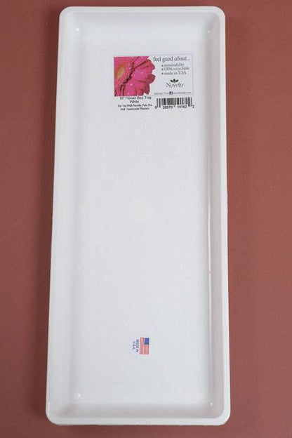 6.75" X 16.25" Flower Box Plastic Tray White
