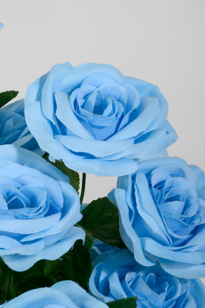 22" Silk Micro Peach Rose Bush Light Blue