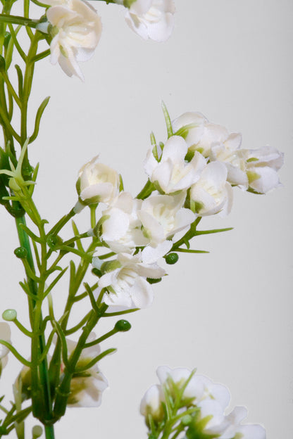 19" Artificial Waxflower Bush Cream