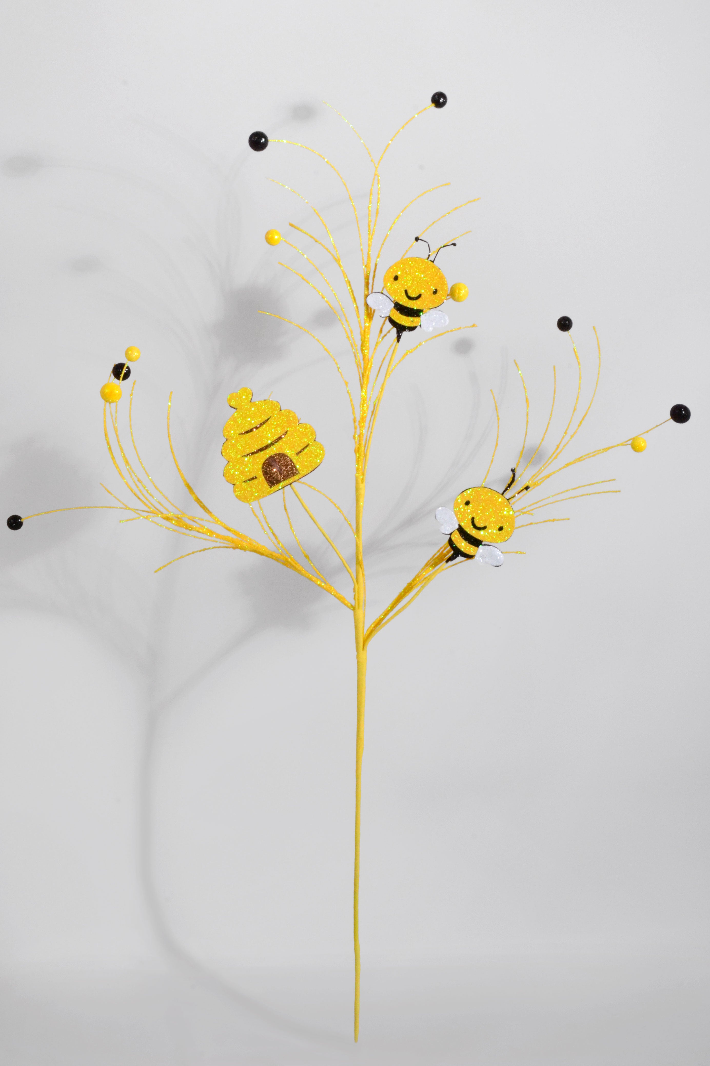 31" Glitter Bee Honeycomb Yellow