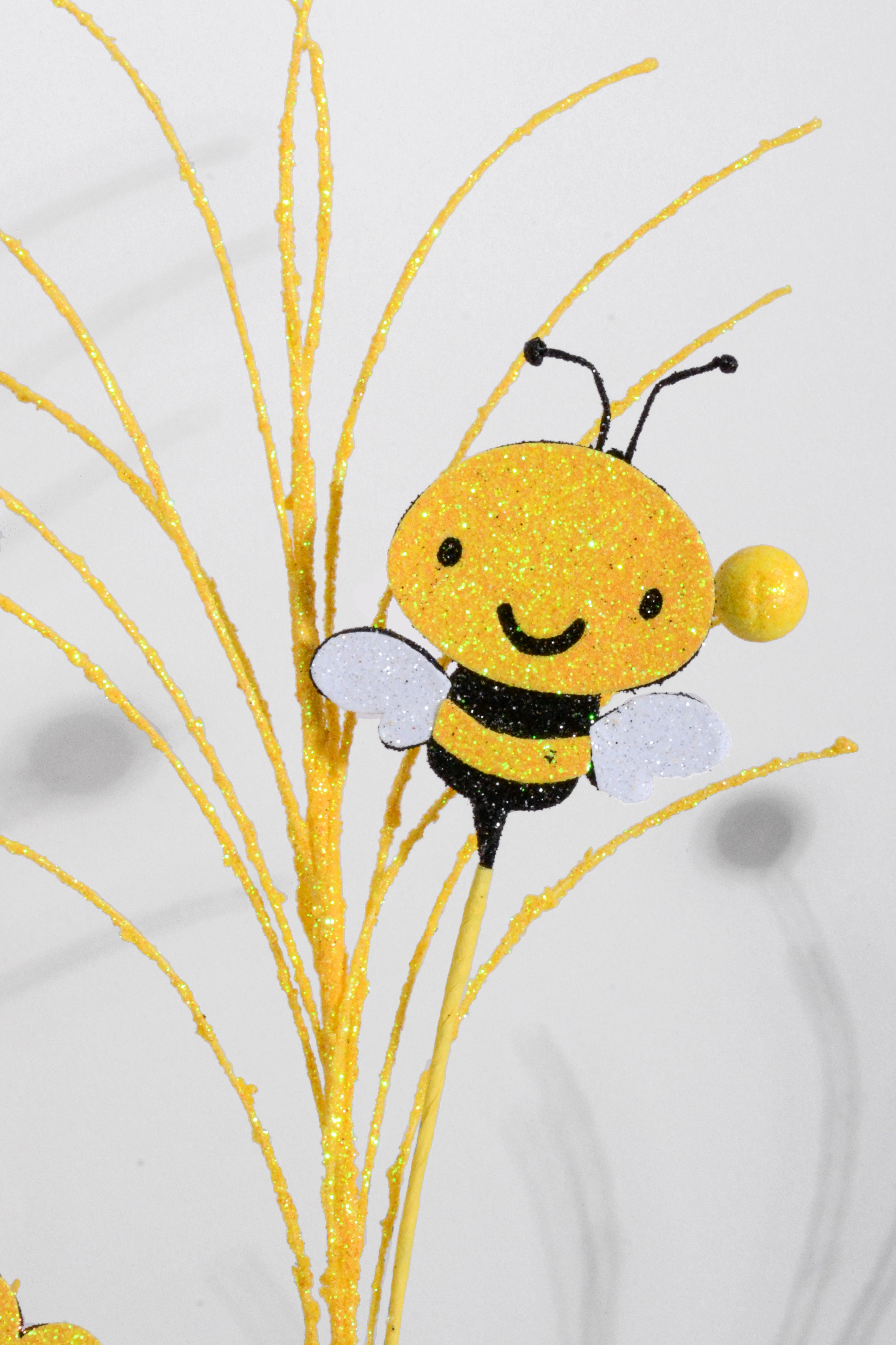 31" Glitter Bee Honeycomb Yellow