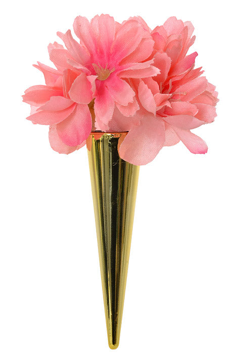 3" Rock It Boutonniere Gold