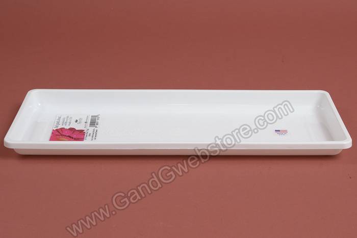 6.75" X 16.25" Flower Box Plastic Tray White