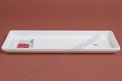 6.75" X 16.25" Flower Box Plastic Tray White