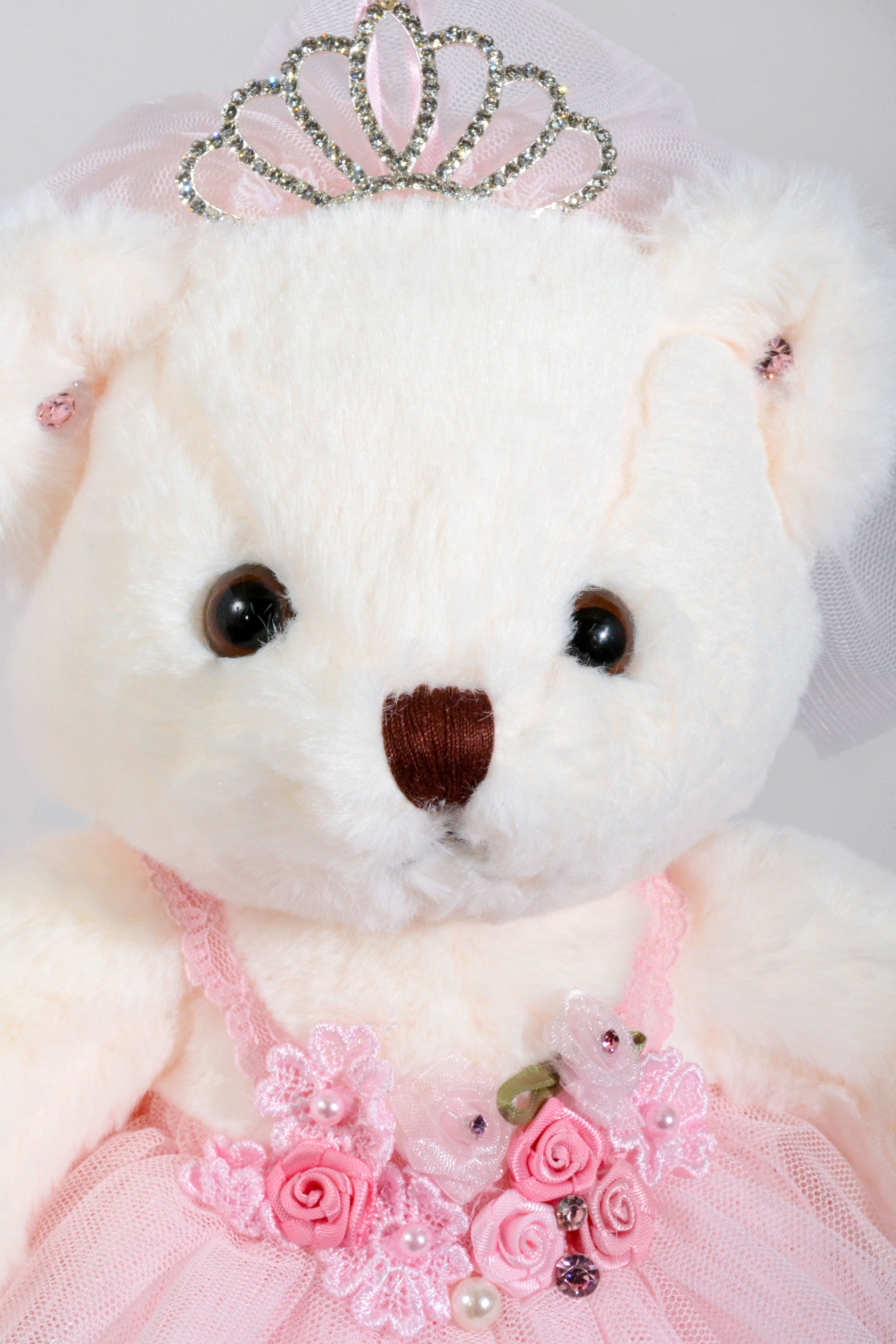 12" Skirt Diamond Teddy Bear Pink