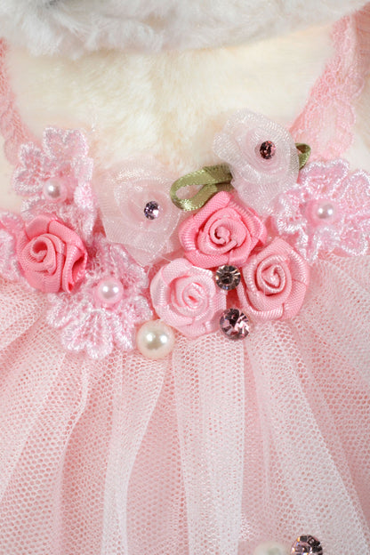 12" Skirt Diamond Teddy Bear Pink