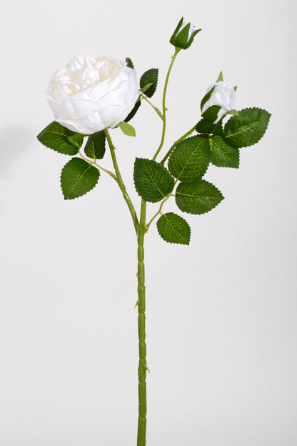 25.5" Silk Rose Spray White
