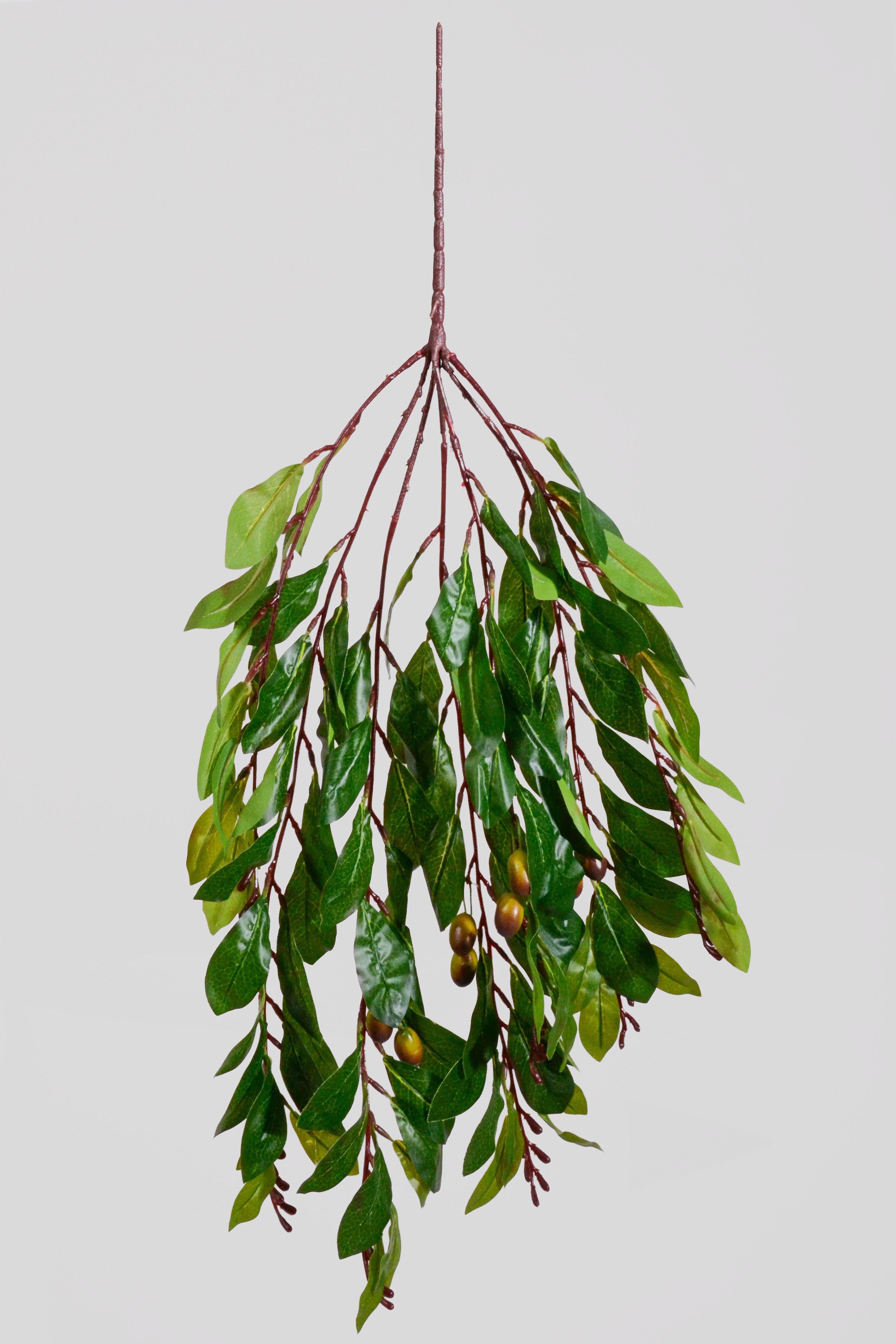 27" Artificial Hanging Olive Leaf Bush Green