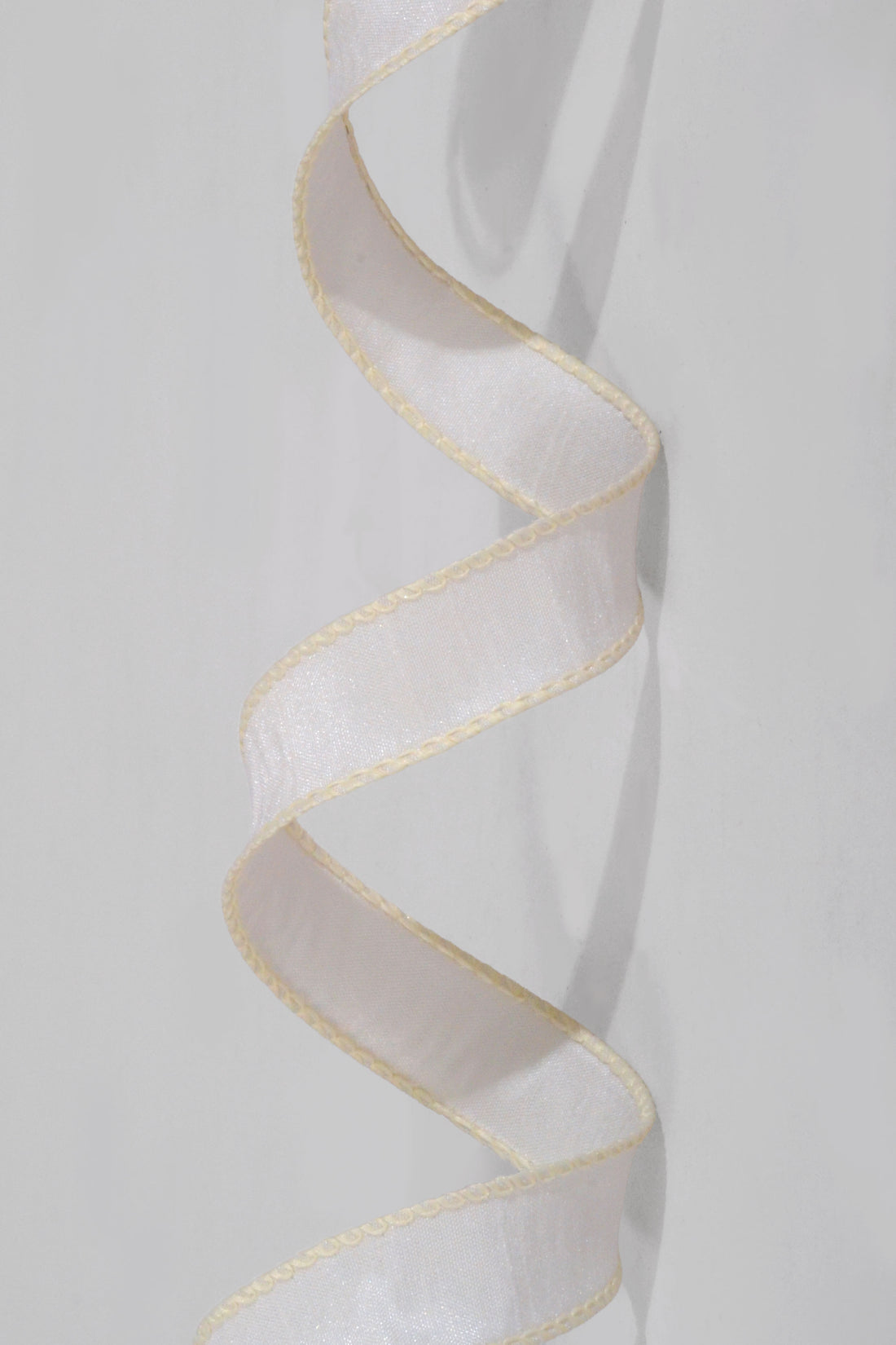 7/8" X 10Yds Wired Faux Dupion Ribbon Ivory