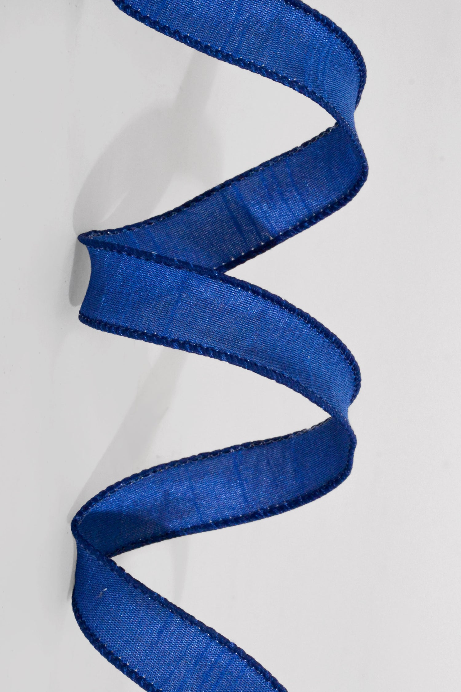 7/8" X 10Yds Wired Faux Dupion Ribbon Navy