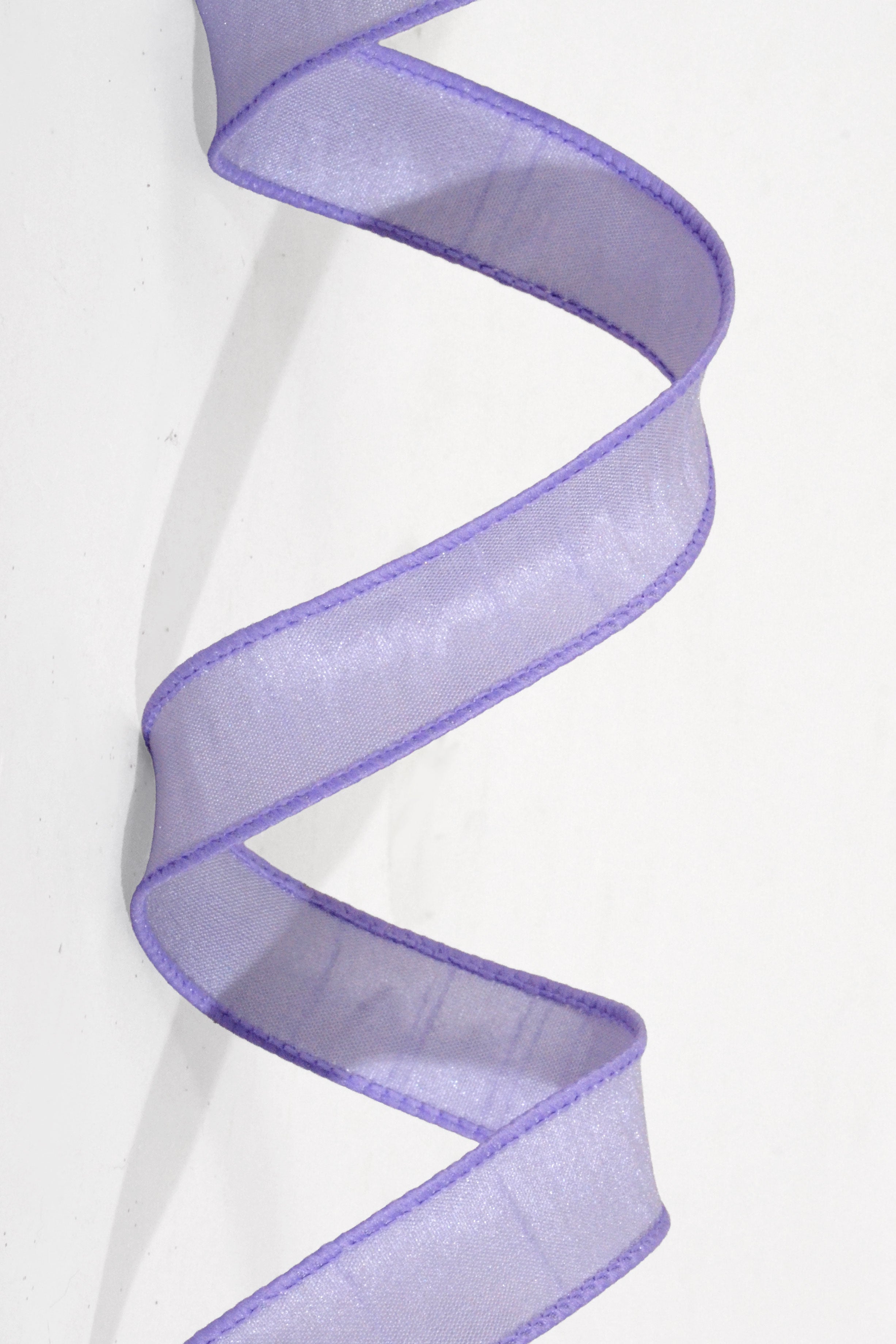 7/8" X 10Yds Wired Faux Dupion Ribbon Lavender