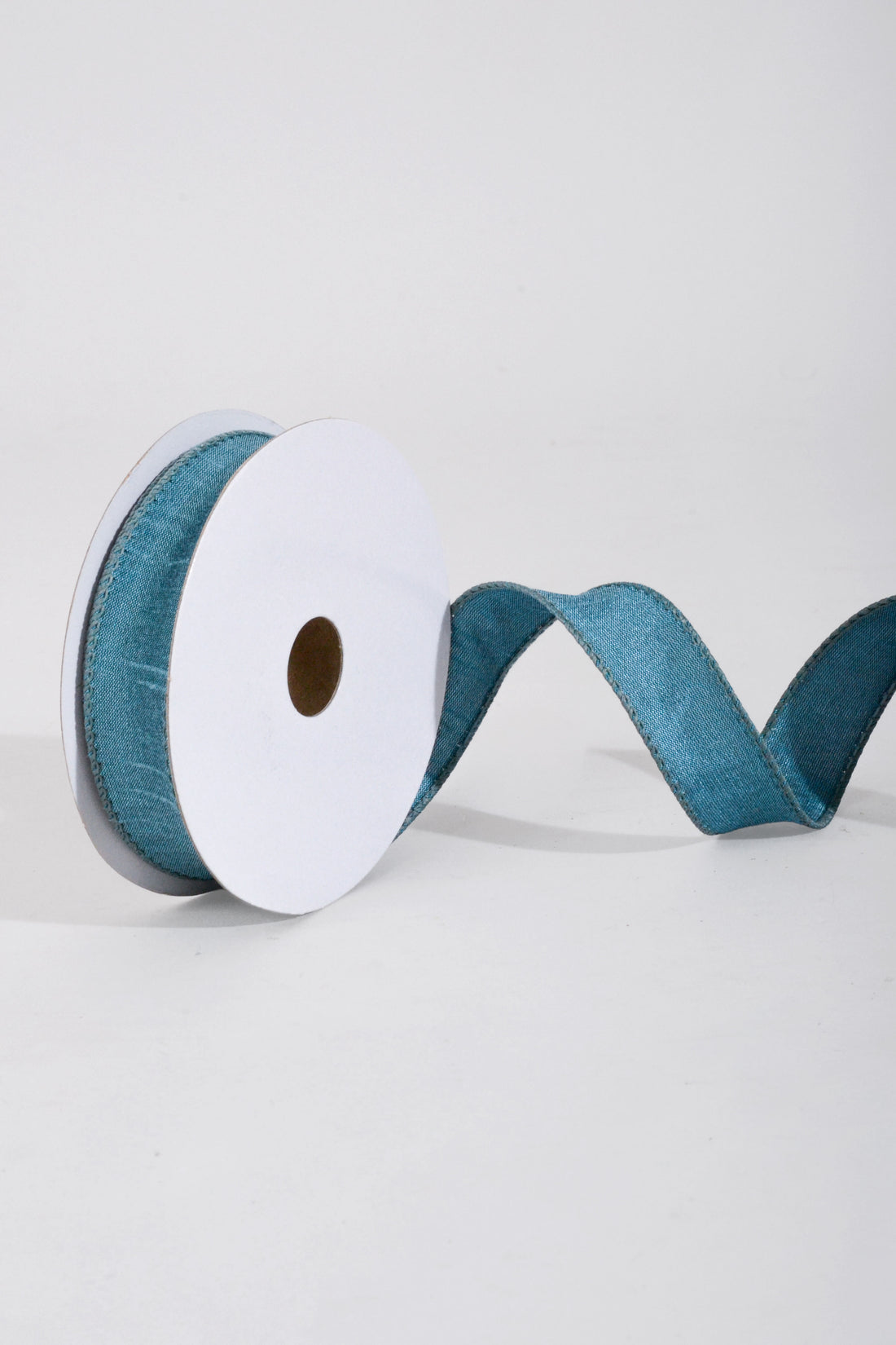 7/8" X 10Yds Wired Faux Dupion Ribbon Dusty Blue