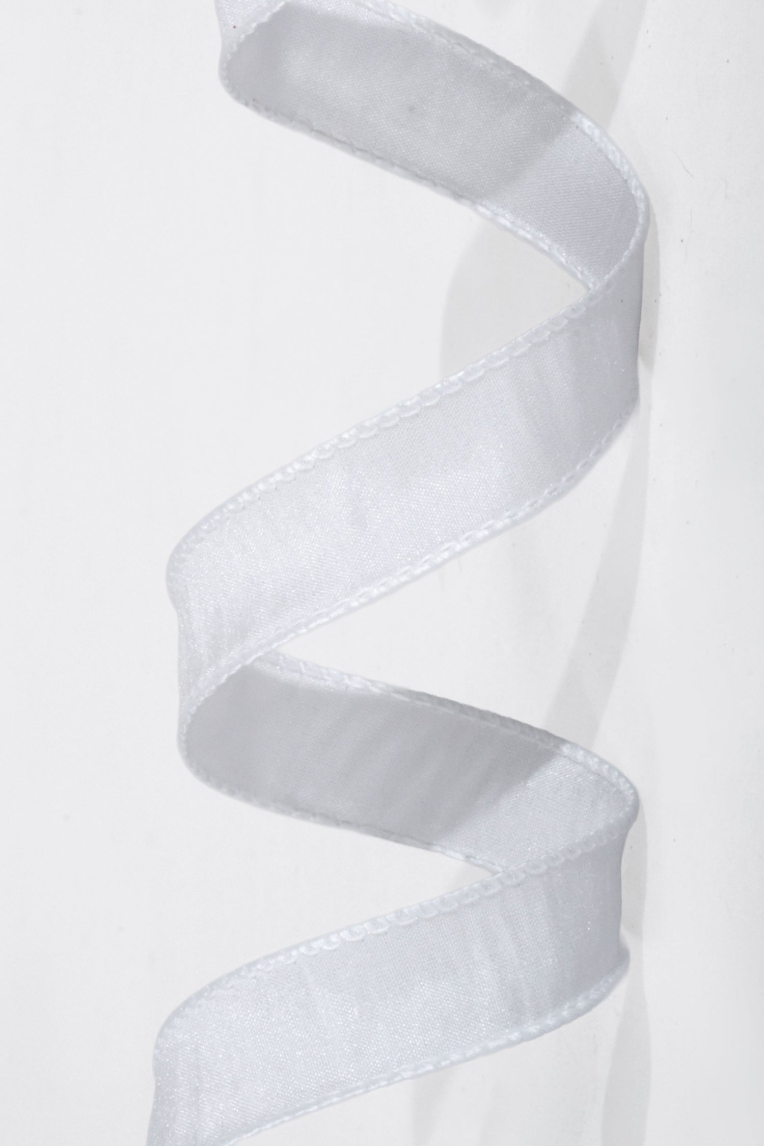 7/8" X 10Yds Wired Faux Dupion Ribbon White