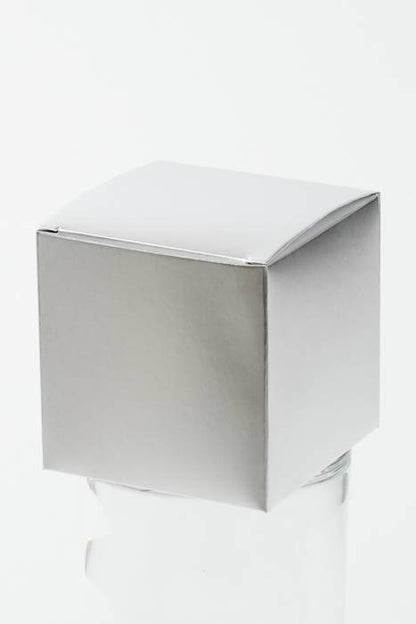 3" Cube Paper Gift Box Silver Pkg/24