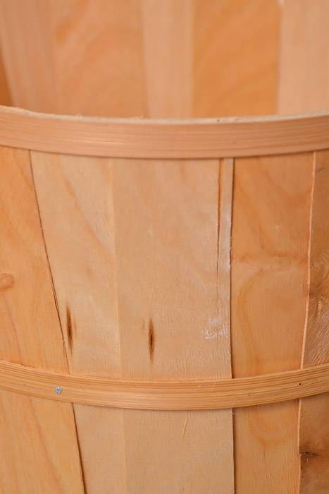 9.5" Round Split Wood Bushel W/wire Handles Natural