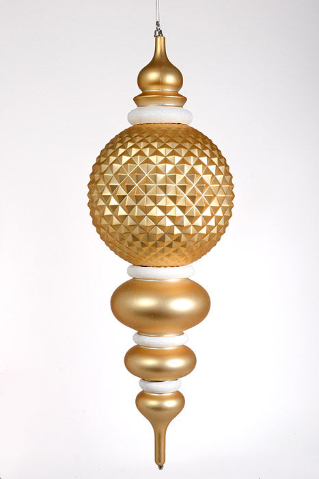 34" Finial Ornament Gold/White