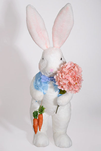33" Boy &amp; Girl Easter Rabbit White/Blue/Peach Set/2