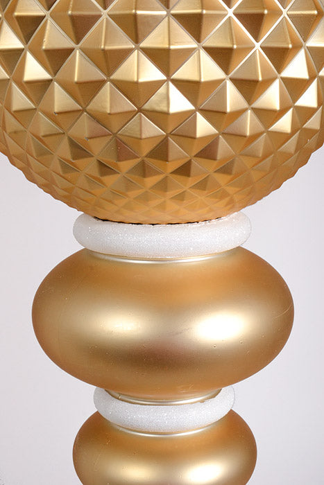 34" Finial Ornament Gold/White