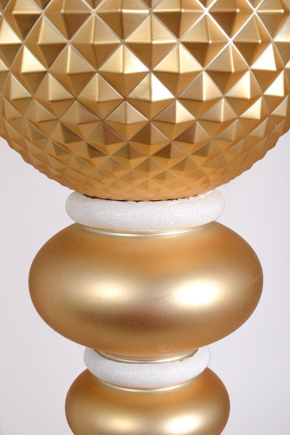 34" Finial Ornament Gold/White