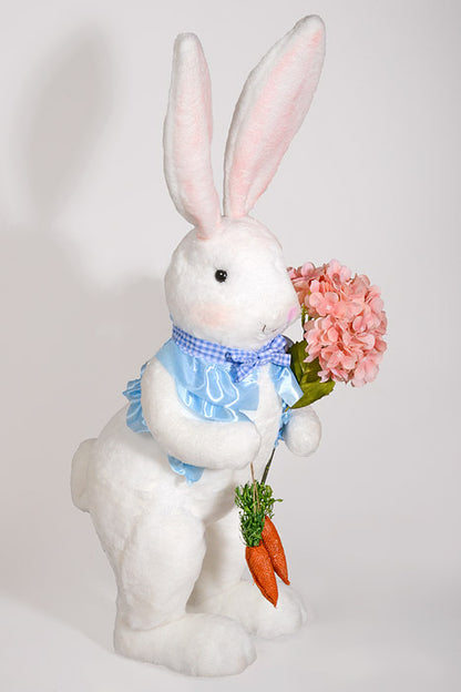 33" Boy &amp; Girl Easter Rabbit White/Blue/Peach Set/2
