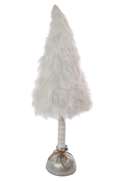 38" Xmas Cone Tree White/Silver