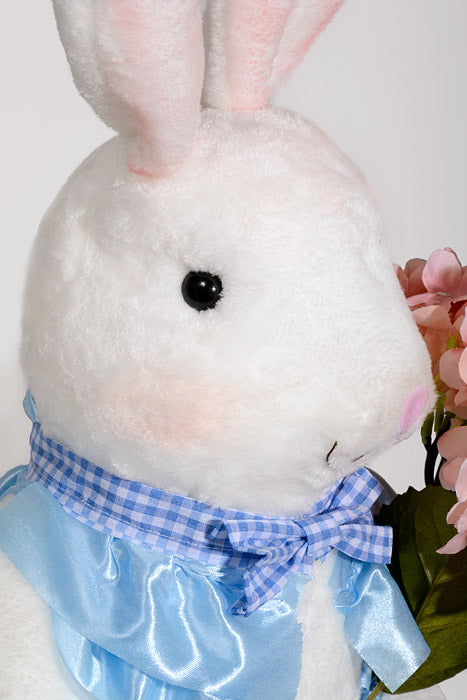 33" Boy &amp; Girl Easter Rabbit White/Blue/Peach Set/2