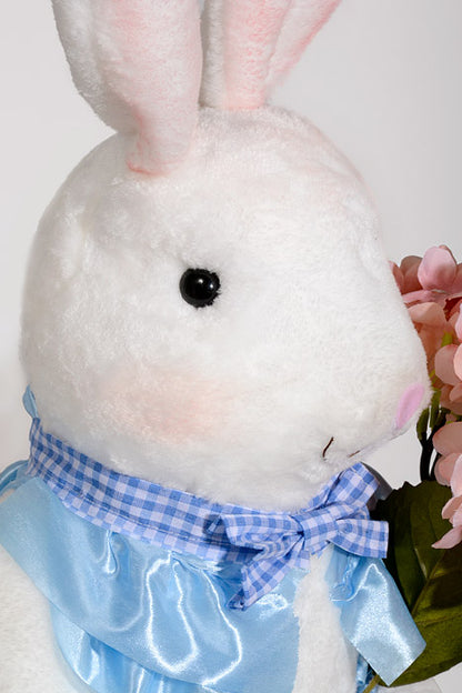 33" Boy &amp; Girl Easter Rabbit White/Blue/Peach Set/2