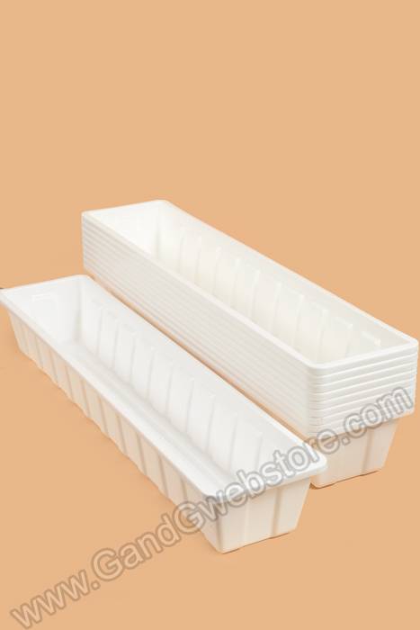 23.75&quot; X 7.9&quot; Plastic Flower Box White