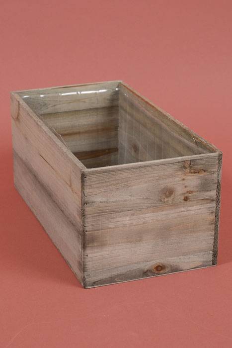 13.5" X 7" Rectangular Woodland Planter Brown