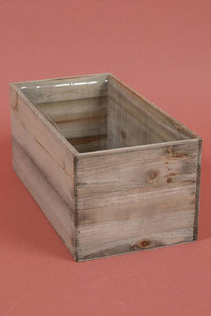 13.5" X 7" Rectangular Woodland Planter Brown