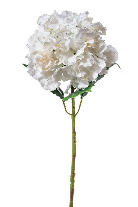 27" Iced Hydrangea Spray White