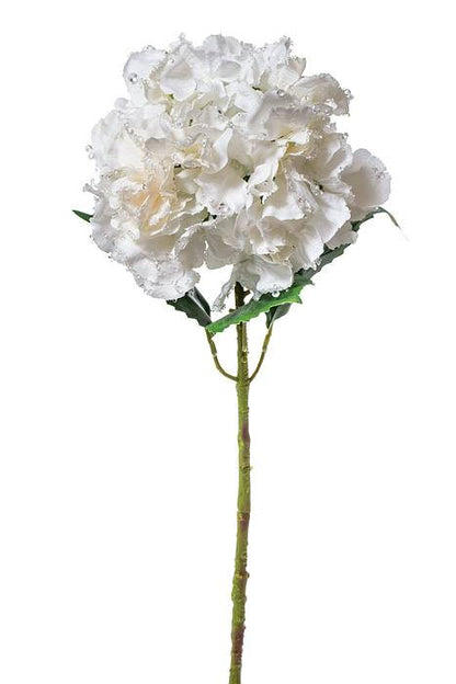 27" Iced Hydrangea Spray White