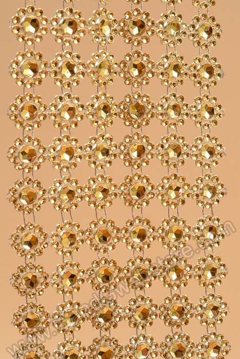 4" X 10yds Silver Plate Garland Gold