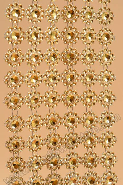 4" X 10yds Silver Plate Garland Gold