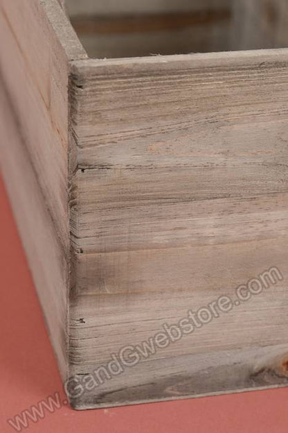 13.5" X 7" Rectangular Woodland Planter Brown