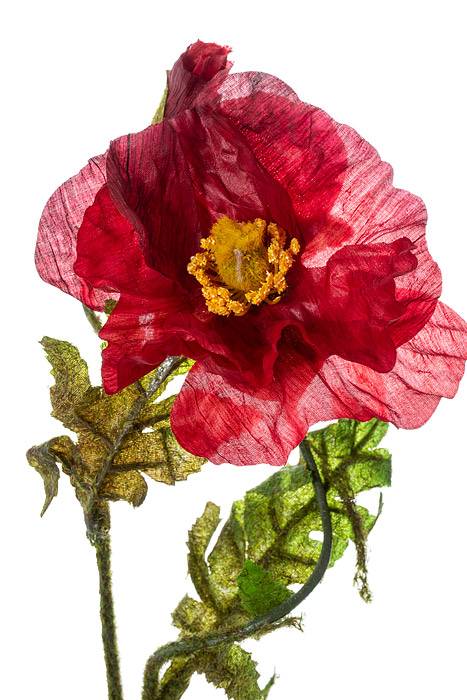 28&quot; Silk Poppy Spray Red/brick