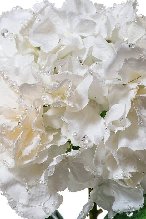 27" Iced Hydrangea Spray White
