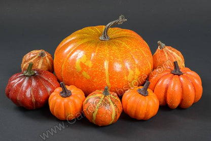 Style Mix Pumpkins In Net Fall Pkg/8