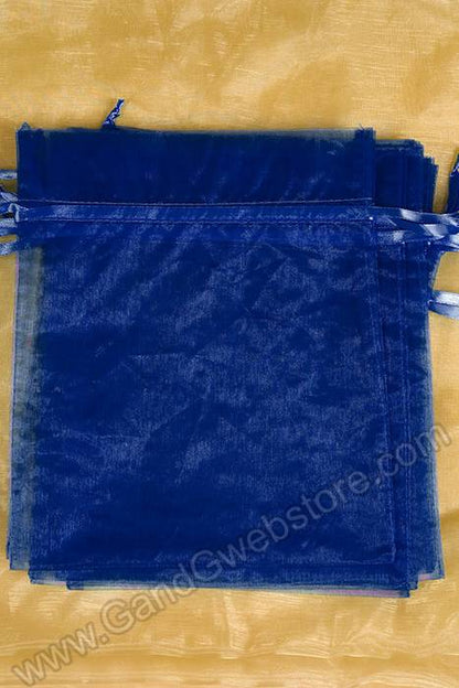 8" X 10" Organza Bag Navy Pkg/6