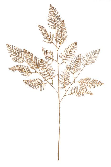 30" Metallic Lace Leaf Spray Gold