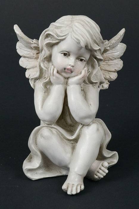 5" X 7" Thinking Angel Girl White