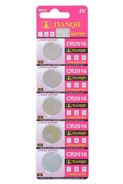 3 Volt Coin Batteries Pkg/5