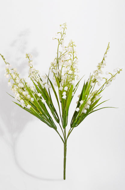 16" Artificial Lily Of Valley Bush Cream