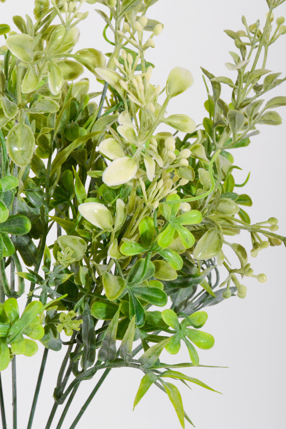 19" Artificial Leaf Mini Berry Bush Cream