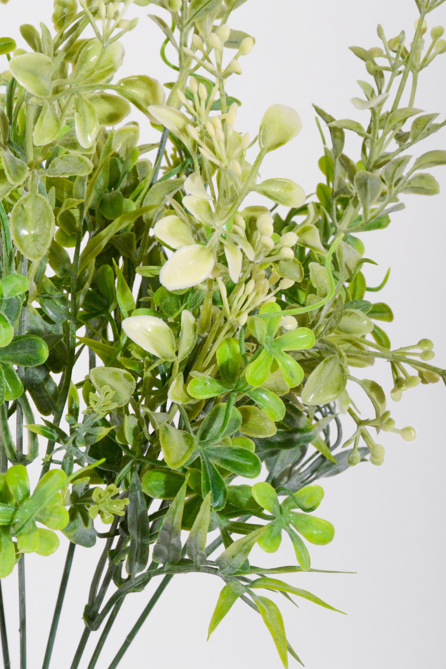 19" Artificial Leaf Mini Berry Bush Cream