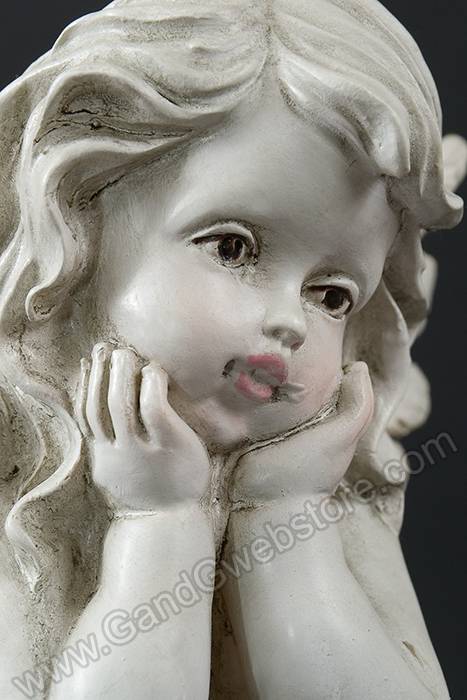 5" X 7" Thinking Angel Girl White