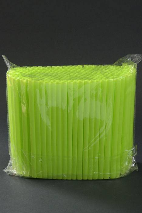 8.25" Plastic Straight Straw Green Pkg/250