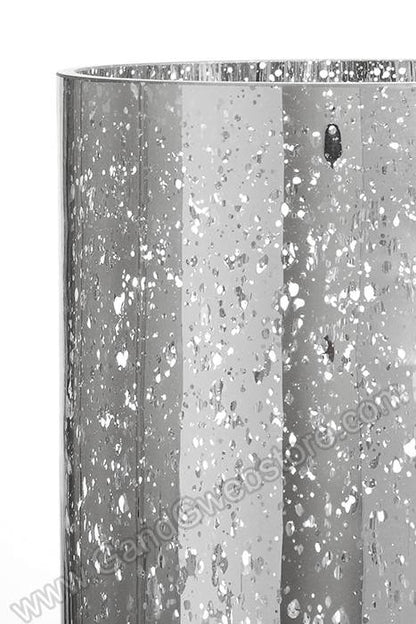 5" X 10" Mercury Glass Cylinder Vase Silver