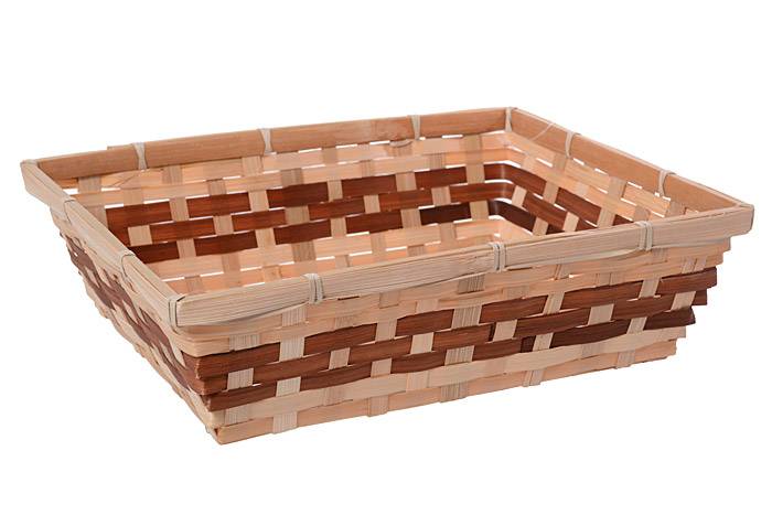 12" X 9.5" X 3.5" Rectangular Two Tone Bamboo Tray